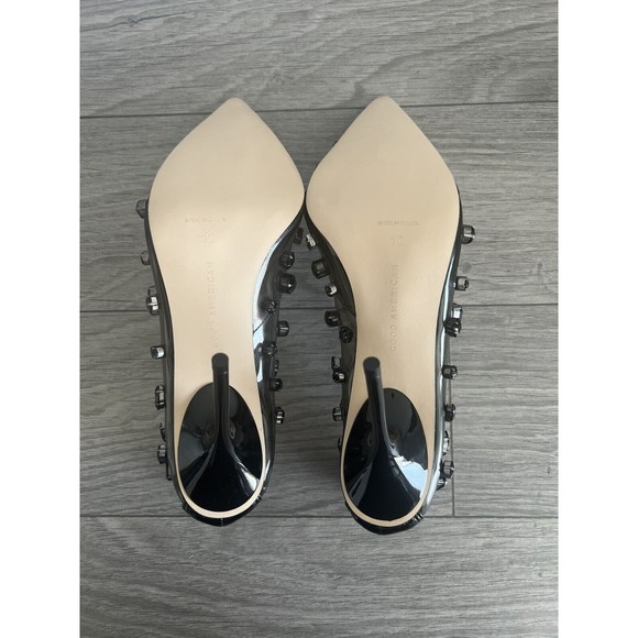 Good American Jeweled Emma Light‎ Smoke Stiletto Heel Size 12 NIB - Picture 5 of 13